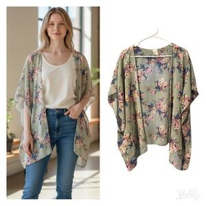 Floral Kimono Sleeve